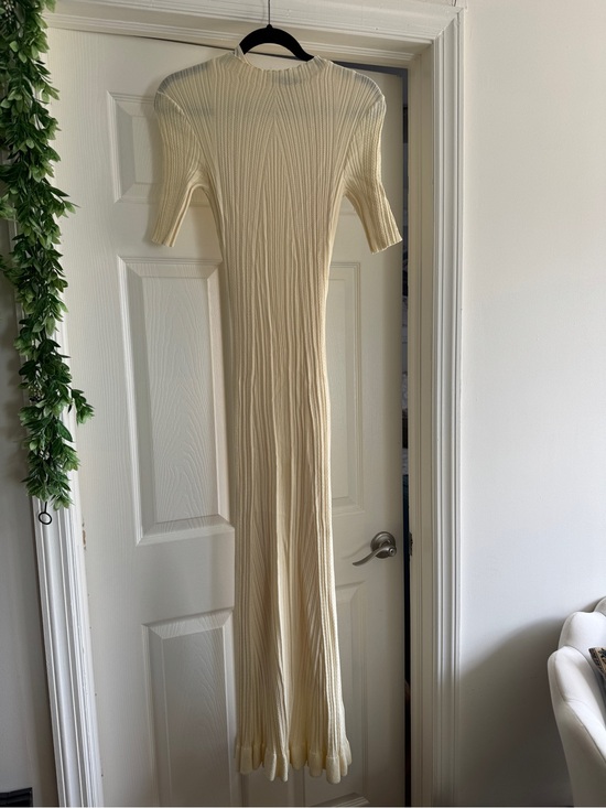 Maje Dresses & Skirts - Maje Cream Ribbed Knit Maxi Dress - 37/S